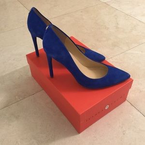 Blue Suede Pumps by Ivanka Trump